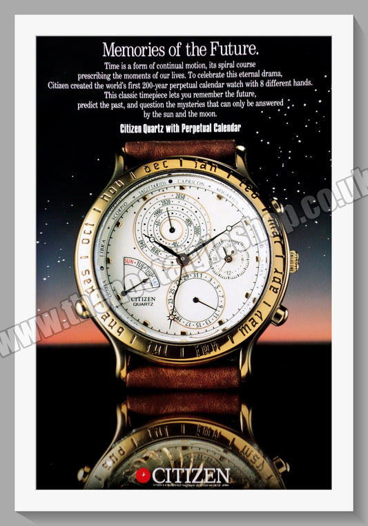 Citizen Perpetual Calendar Watches. Original Advert 1989 (ref AD60718)