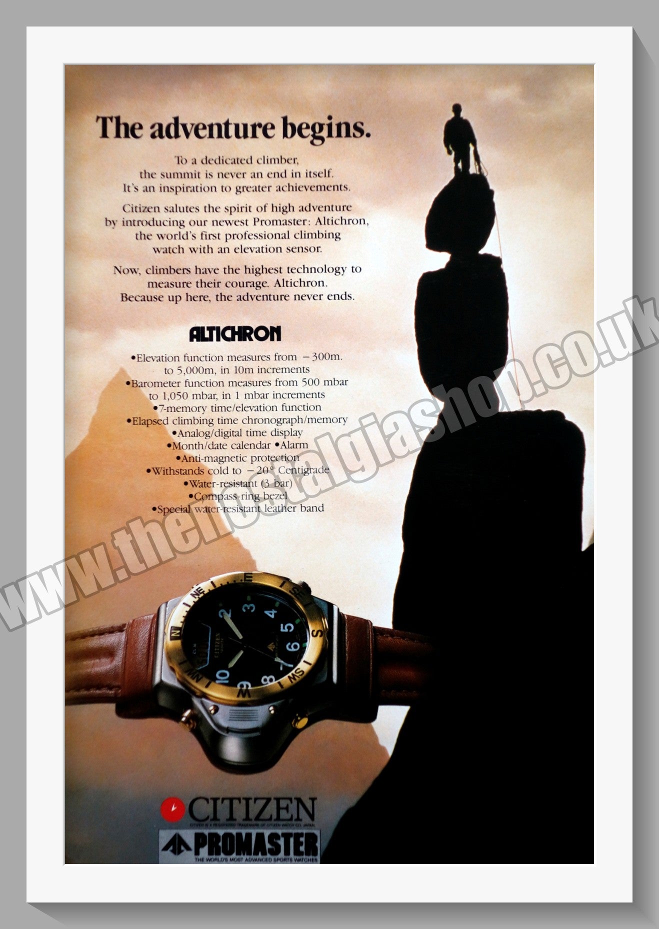 Citizen Altichron Watches. Original Advert 1989 (ref AD60720)