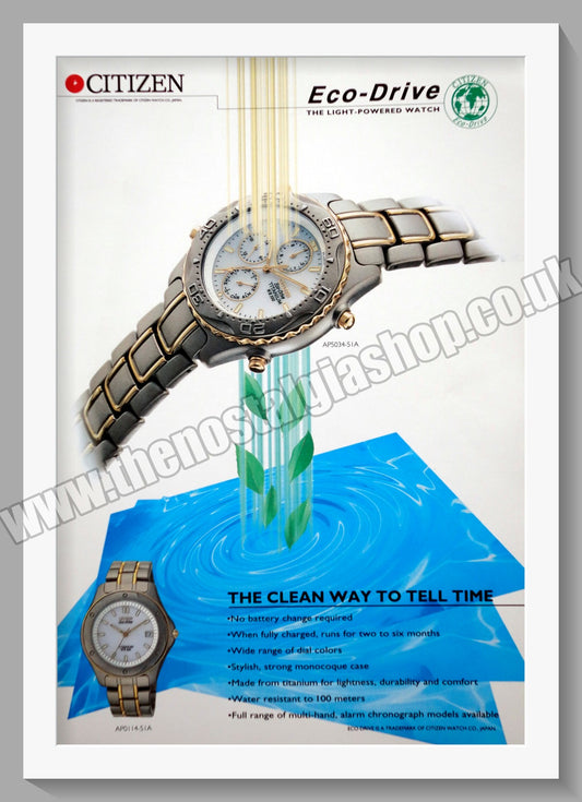 Citizen Eco-Drive Watches. Original Advert 1996 (ref AD60721)