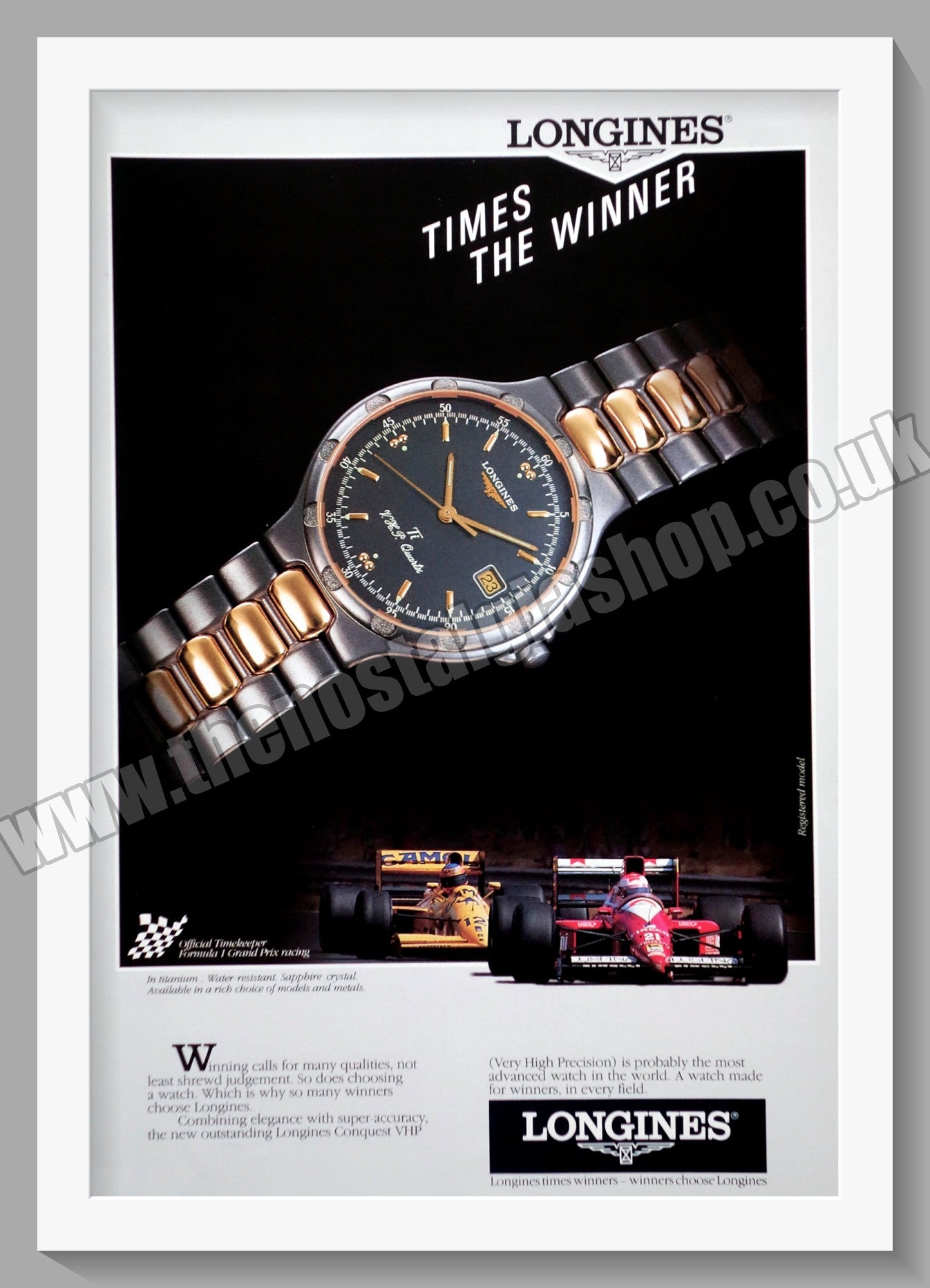 Longines Conquest VHP Watch. Original Advert 1990 (ref AD60725)