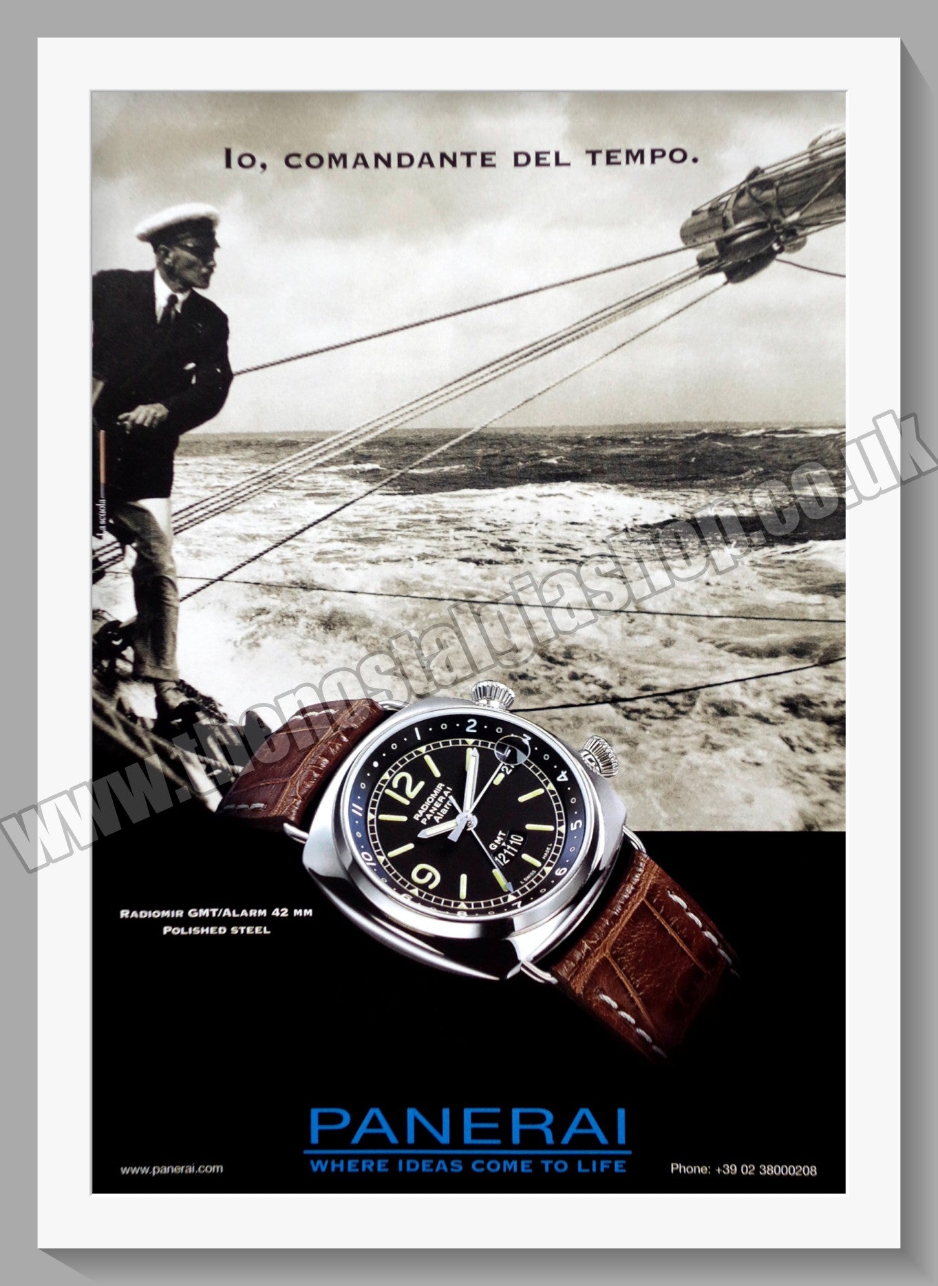 Panerai Radiomir GMT Alarm Watch. Original Advert 2004 (ref AD60727)