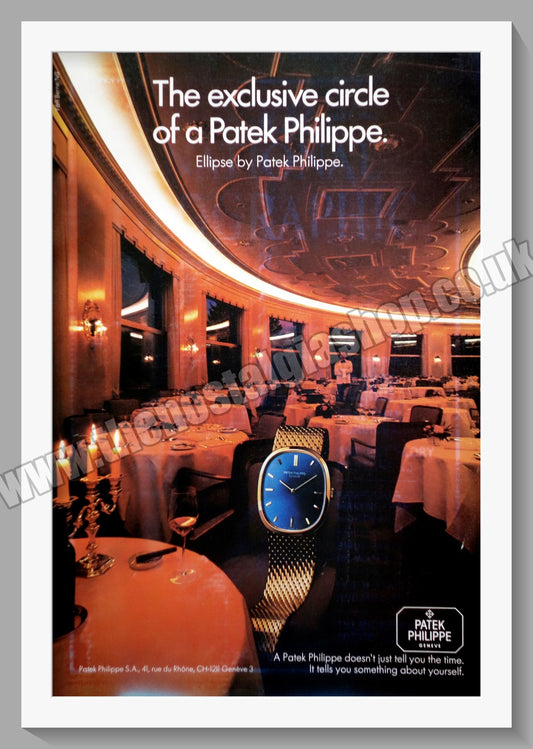 Patek Philippe Ellipse Watch. Original Advert 1982 (ref AD60728)