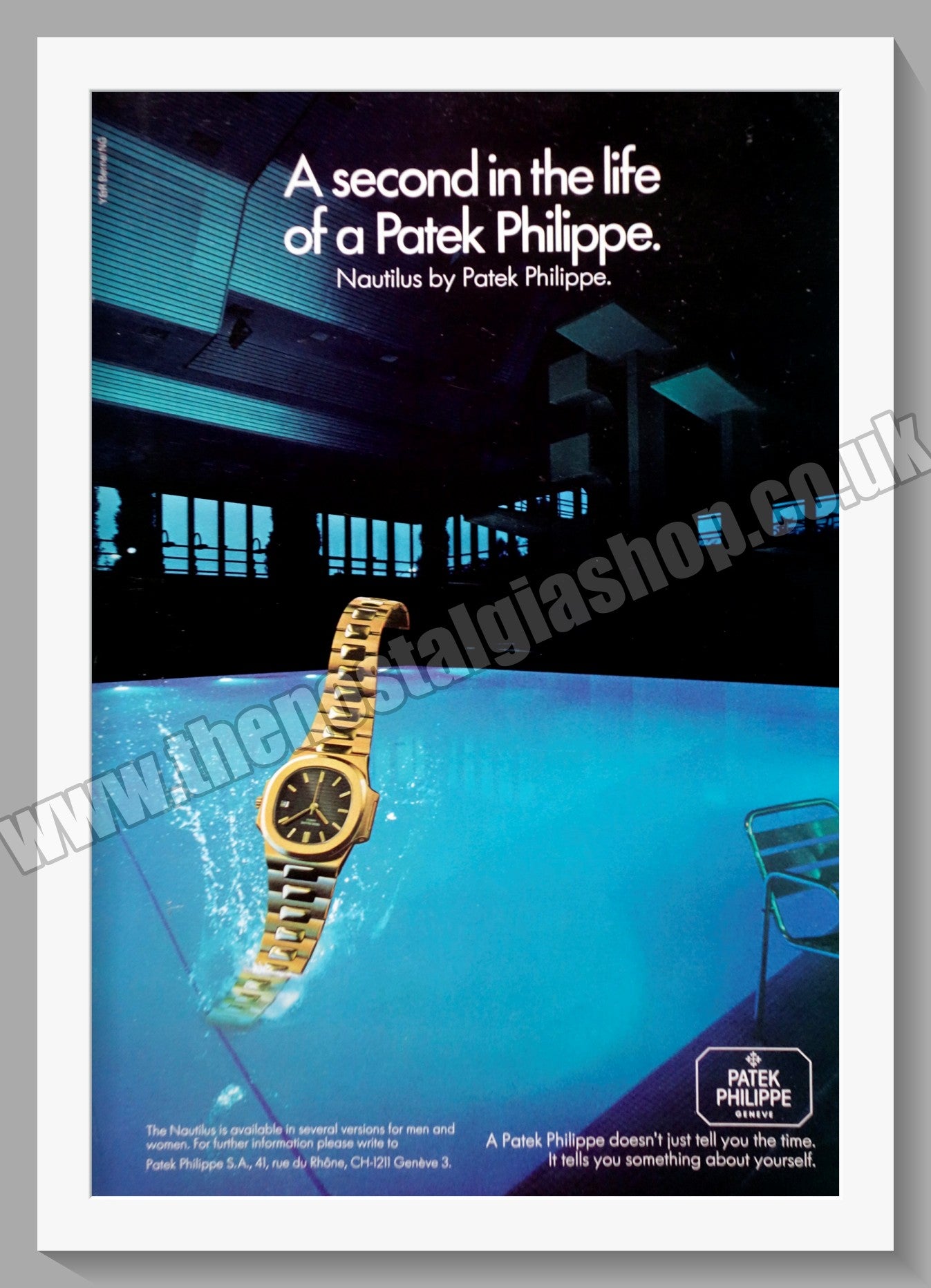 Patek Philippe Nautilus Watch. Original Advert 1982 (ref AD60733)