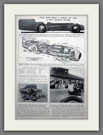 Bluebird Land Speed Record. Set of 4 Original Adverts 1931 (ref AD300037)