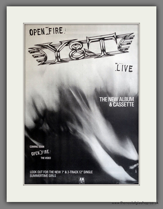 Y&T Live Open Fire. 1985 Large Original Advert (ref AD15344)