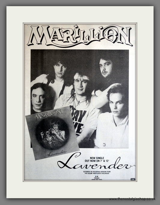 Marillion Lavender. 1985 Large Original Advert (ref AD15346)