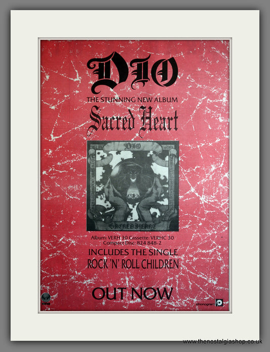 Dio Sacred Heart. 1985 Large Original Advert (ref AD15348)