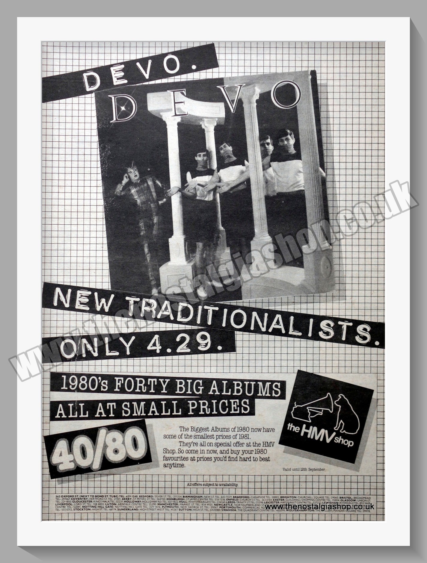 Devo New Traditionalists. 1981 Large Original Advert (ref AD15372)