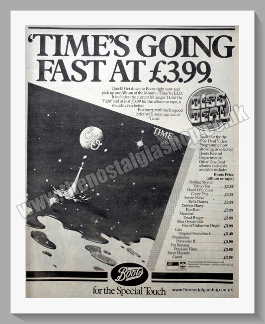 E.L.O Time. 1981 Large Original Advert (ref AD15373)