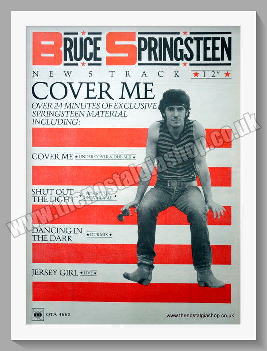 Bruce Springsteen Cover Me. 1985 Large Original Advert (ref AD15381)