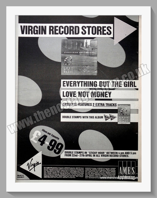 Everything But The Girl Love Not Money. 1985 Large Original Advert (ref AD15382)