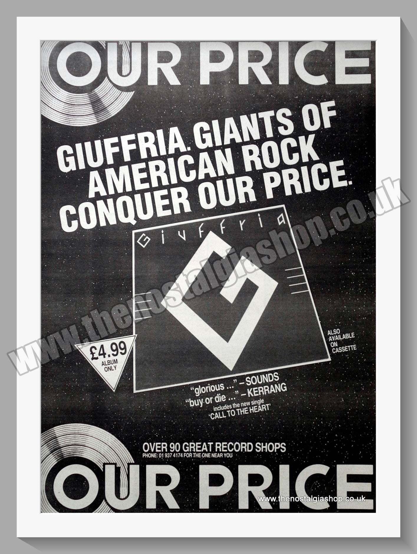 Giuffria Call To The Heart. 1985 Large Original Advert (ref AD15387)