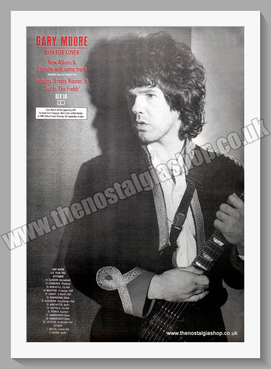 Gary Moore Run For Cover. 1985 Large Original Advert (ref AD15393)