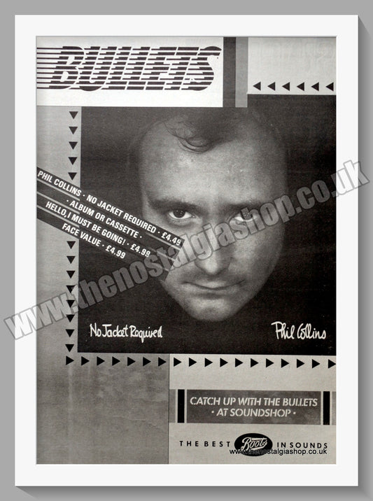 Phil Collins Bullets. 1985 Large Original Advert (ref AD15397)