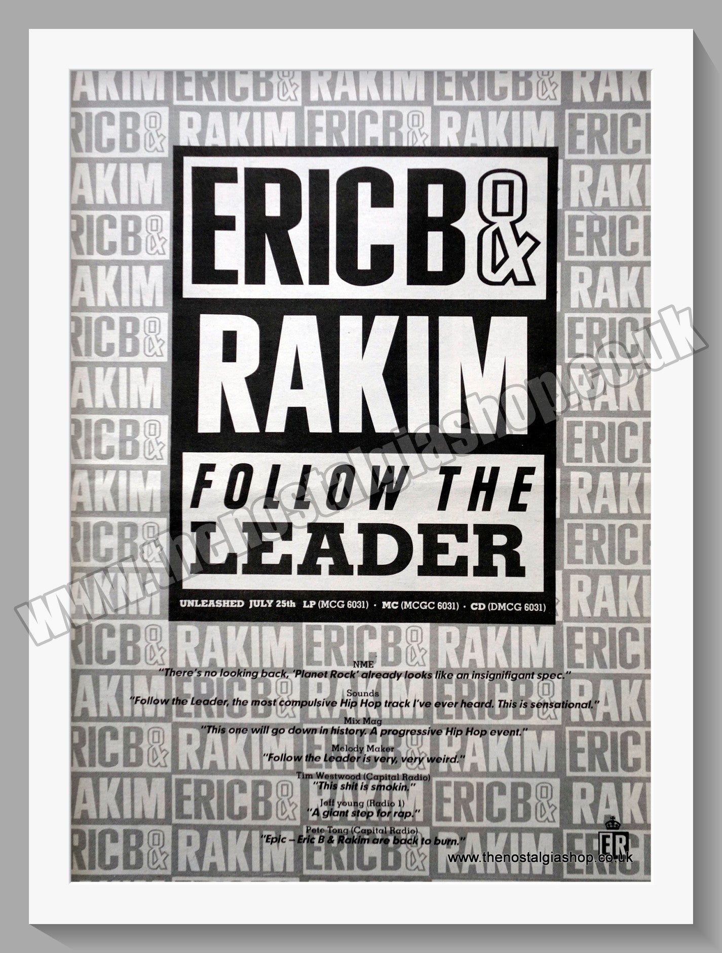 Eric B & Rakim Follow The Leader. 1988 Large Original Advert (ref AD15399)