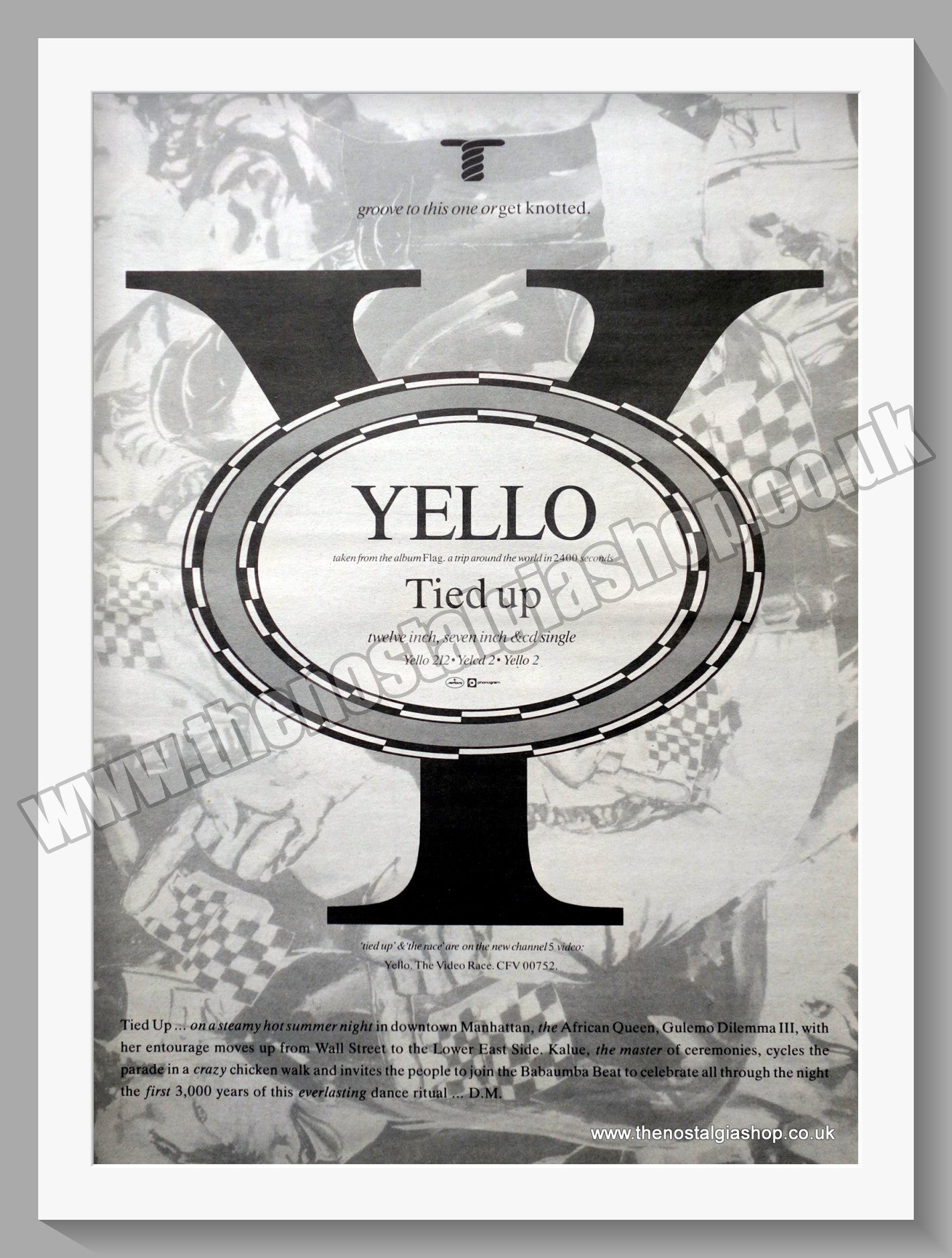 Yello Tied Up. 1988 Large Original Advert (ref AD15403)