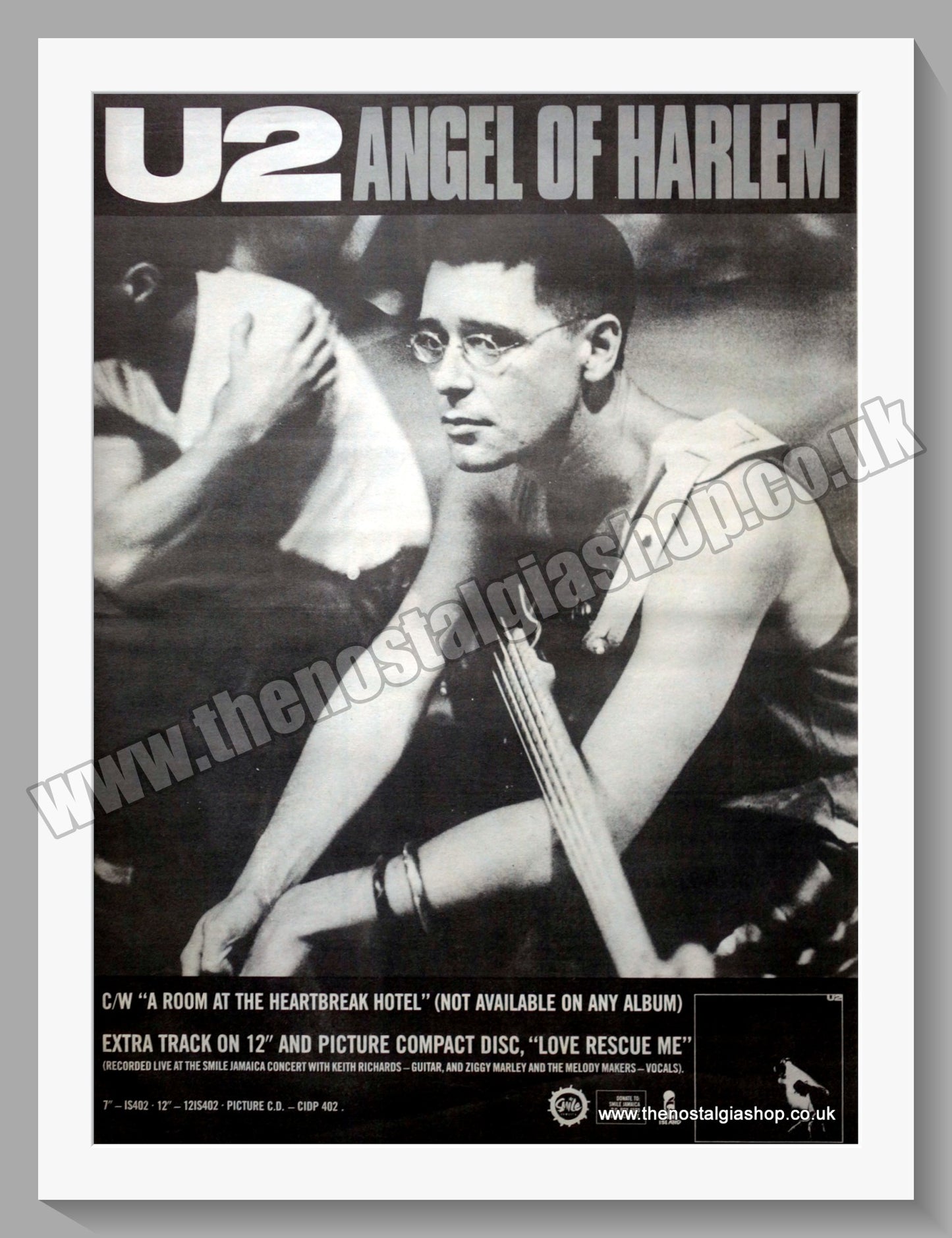 U2 Angel Of Harlem. 1988 Large Original Advert (ref AD15404)