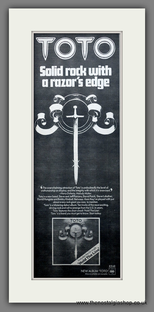 Toto. Self Titled Debut. Vintage Original Advert 1979  (ref AD200358)