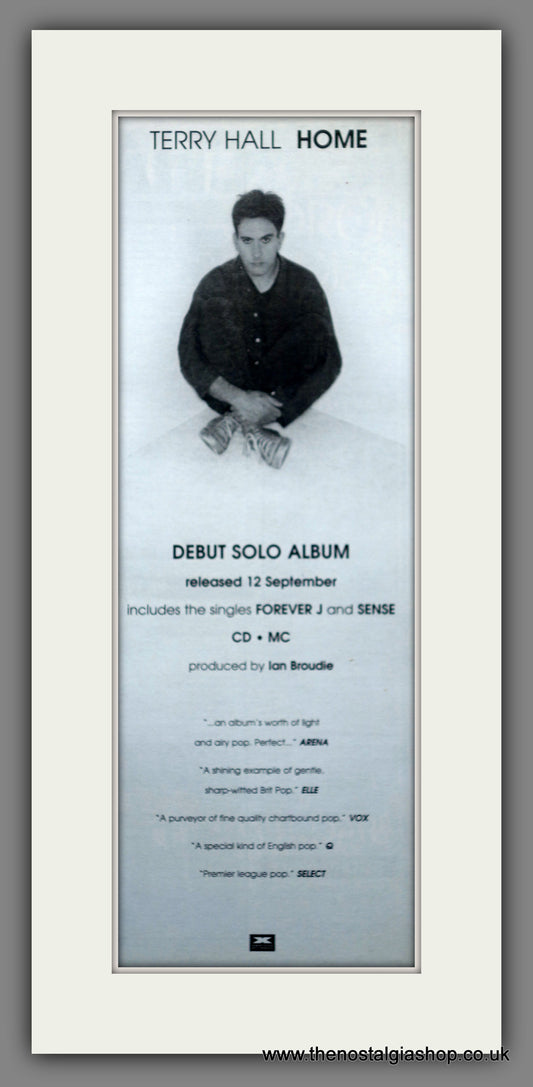 Terry Hall. Home. Debut Solo Album. Vintage Original Advert 1994  (ref AD200364)