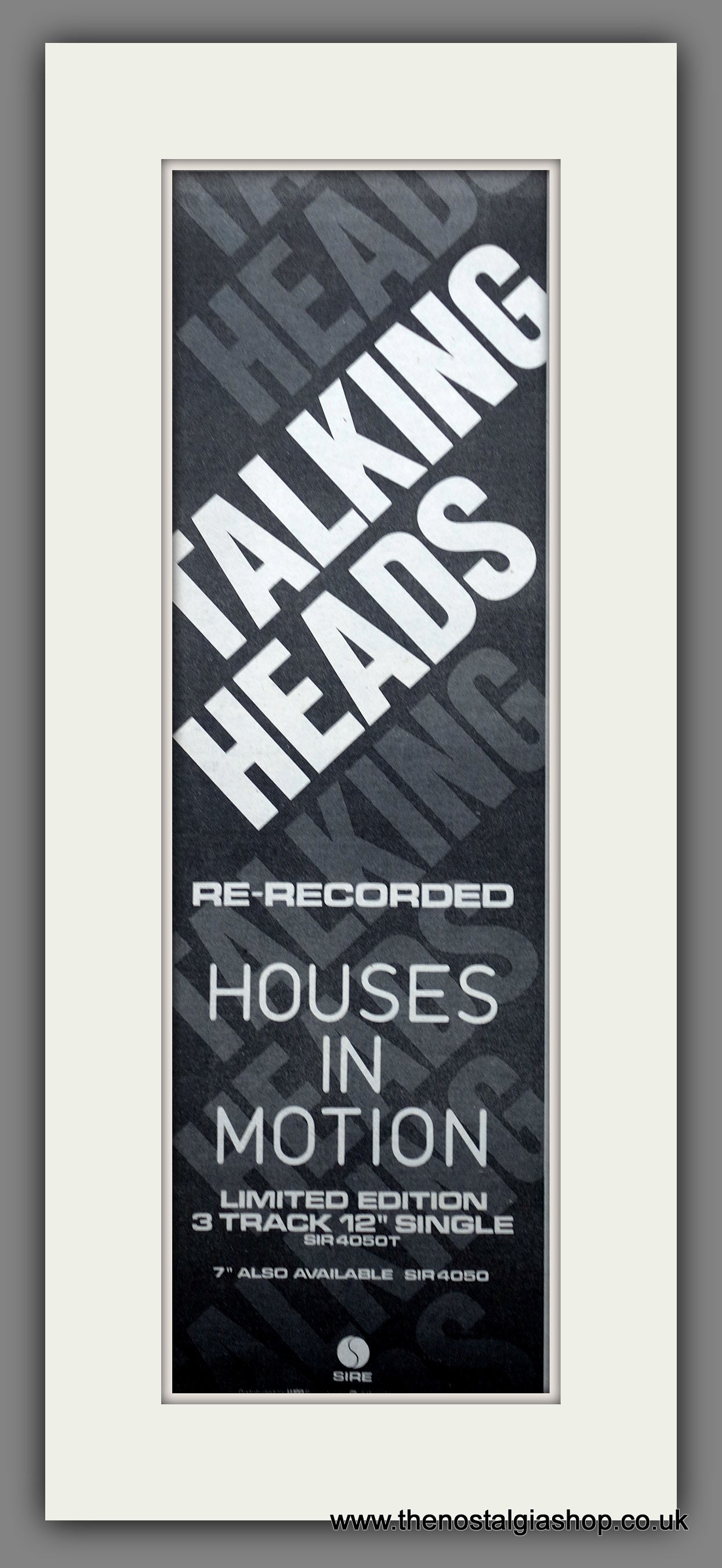 Talking Heads. Houses In Motion. Vintage Original Advert 1981  (ref AD200380)