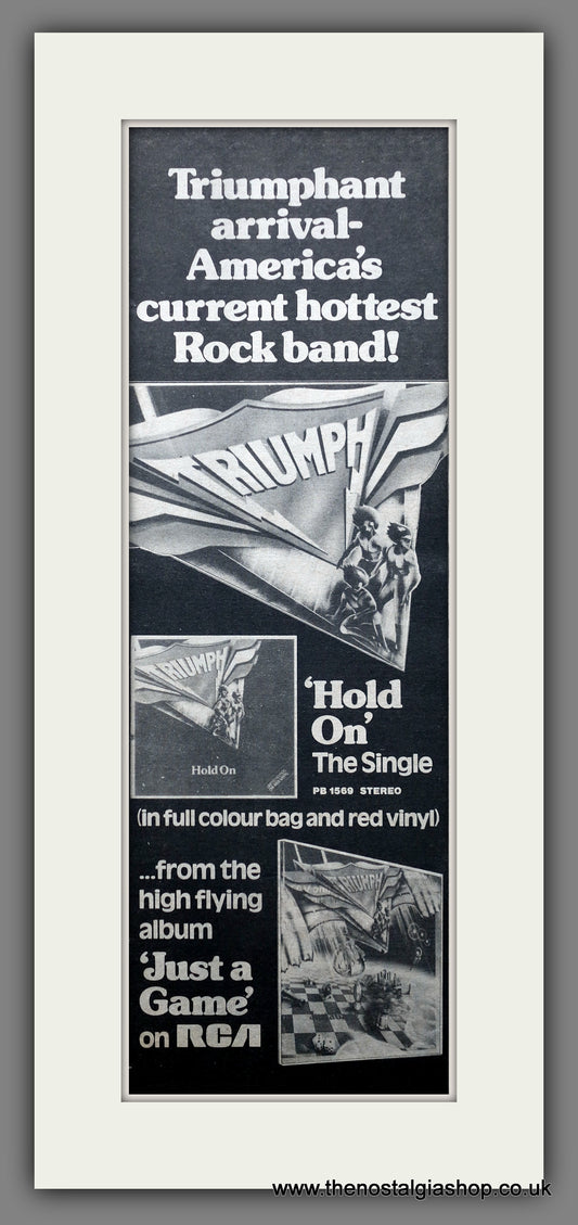 Triumph Hold On/Just a Game. Vintage Original Advert 1979  (ref AD200383)