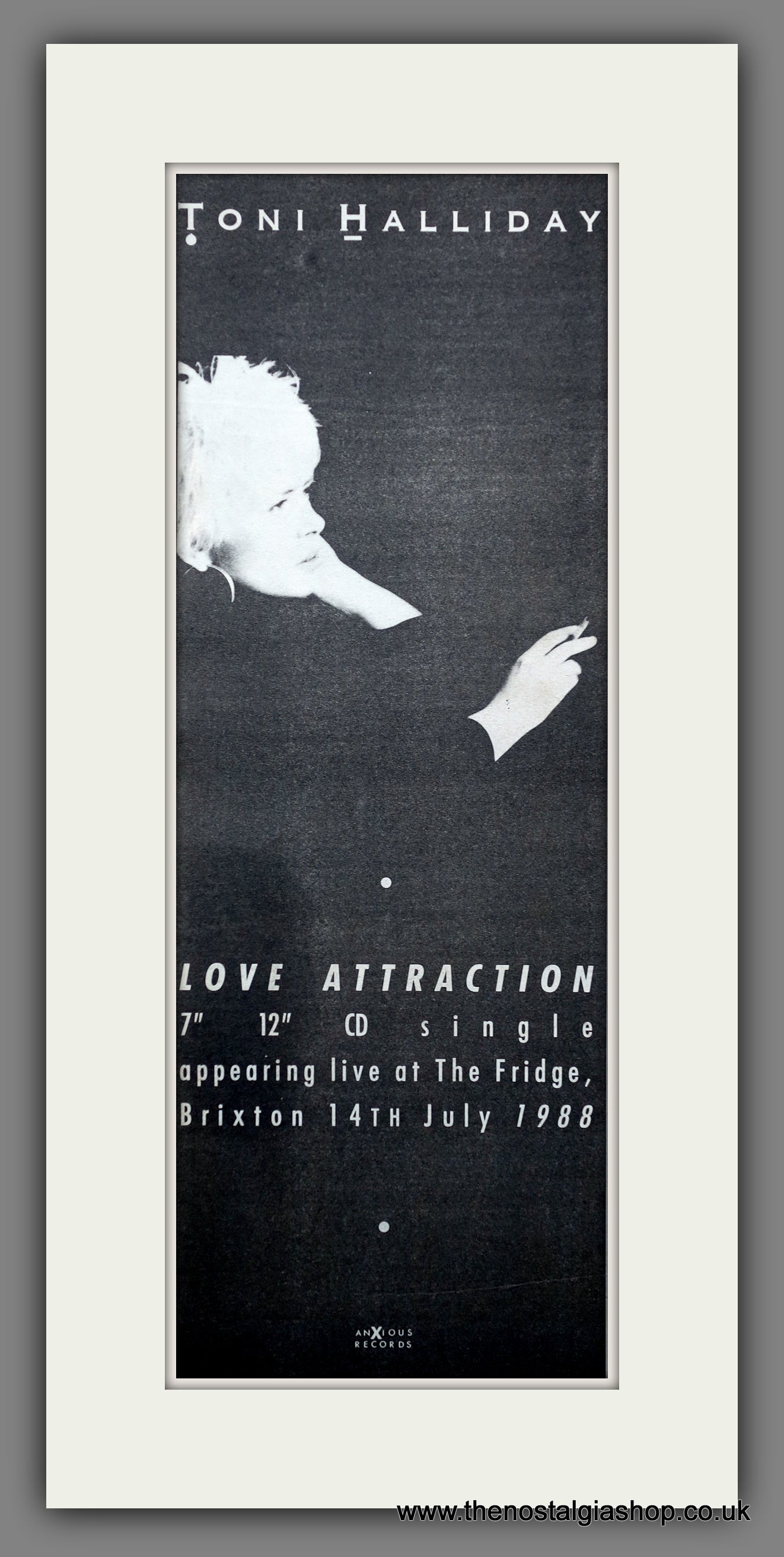 Toni Halliday. Love Attraction. Vintage Original Advert 1988  (ref AD200387)