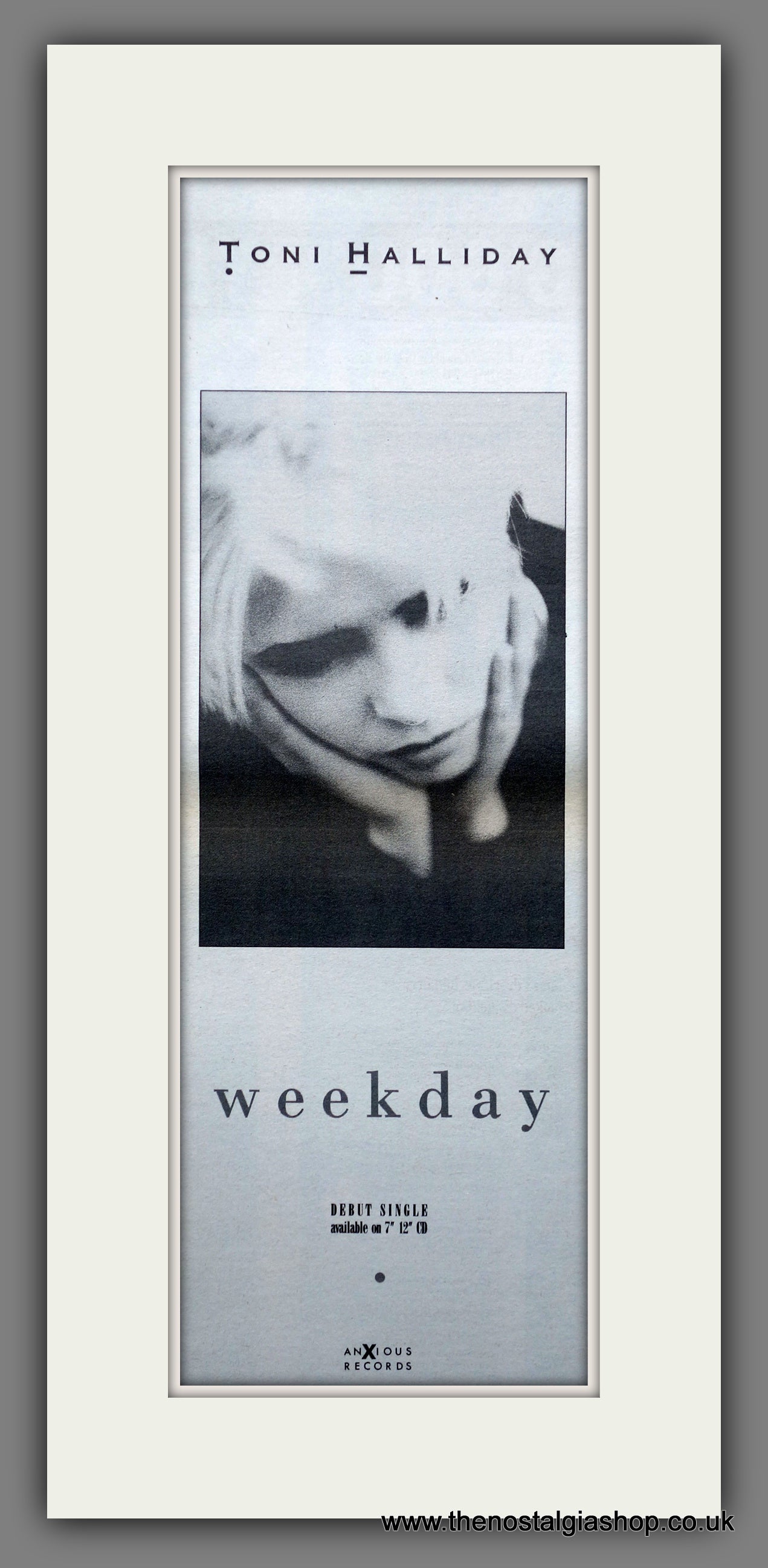 Toni Halliday. Weekday. Vintage Original Advert 1988  (ref AD200388)