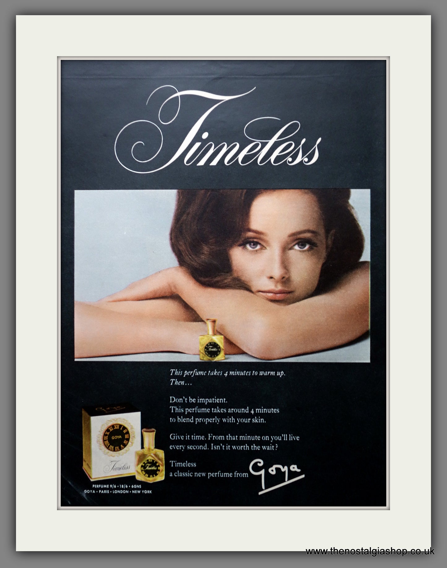 Timeless by Goya Perfume. Original Advert 1966 (ref AD300911)