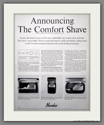 Norelco Comfort Shave. Original Double Advert 1964 (ref AD300936)