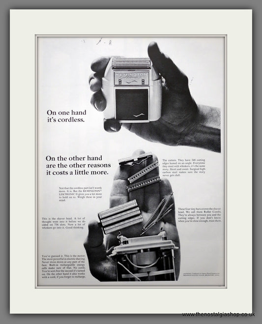 Remington Lektronic II Shaver. Large Original Advert 1964 (ref AD300939)