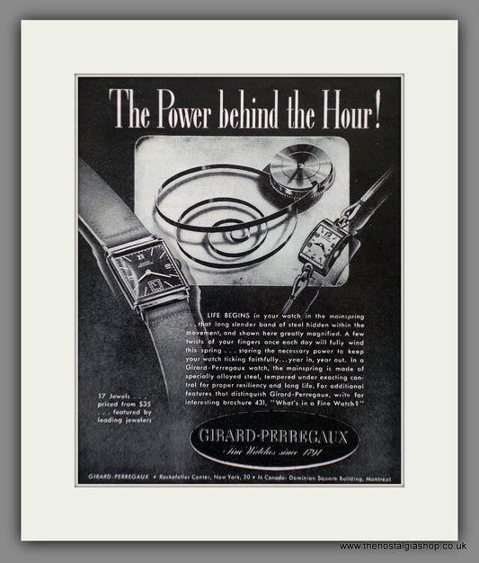 Girard Perregaux Watches. Original Advert 1947 (ref AD60813)