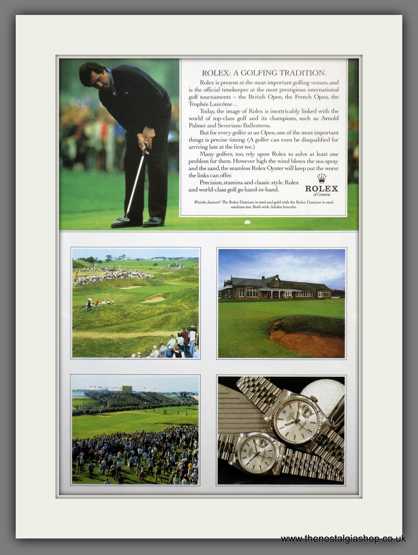 Rolex Watches. World Of Golf. Original Double Advert 1989 (ref AD60824)