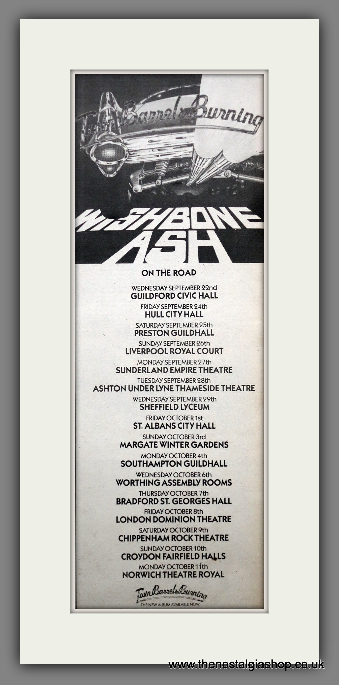 Wishbone Ash. UK Tour Dates. Vintage Original Advert 1982 (ref AD200439)