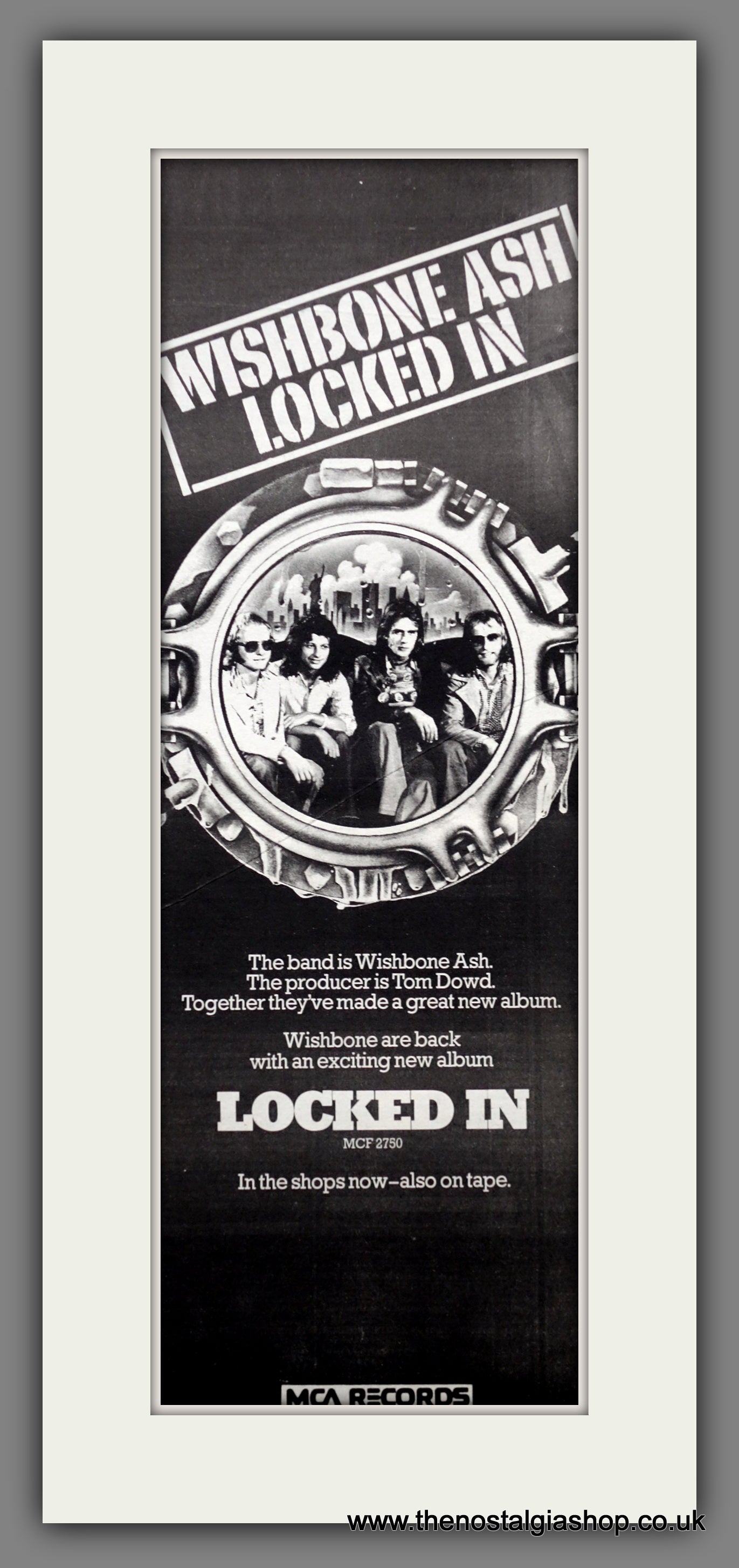 Wishbone Ash. Locked In. Vintage Original Advert 1976 (ref AD200438)