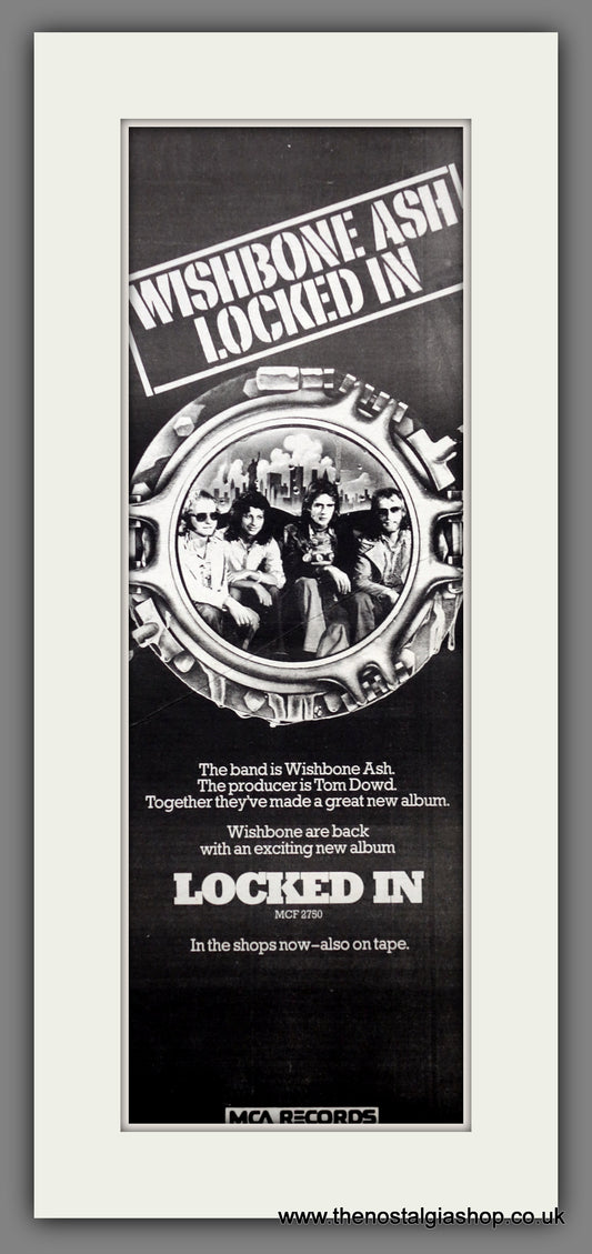 Wishbone Ash. Locked In. Vintage Original Advert 1976 (ref AD200438)