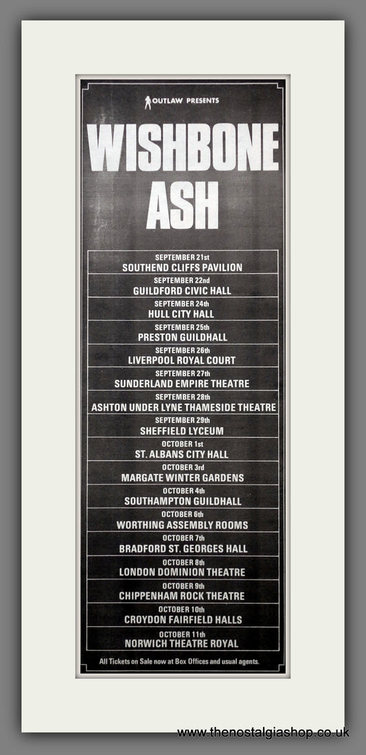 Wishbone Ash. UK Tour Dates. Vintage Original Advert 1982 (ref AD200441)