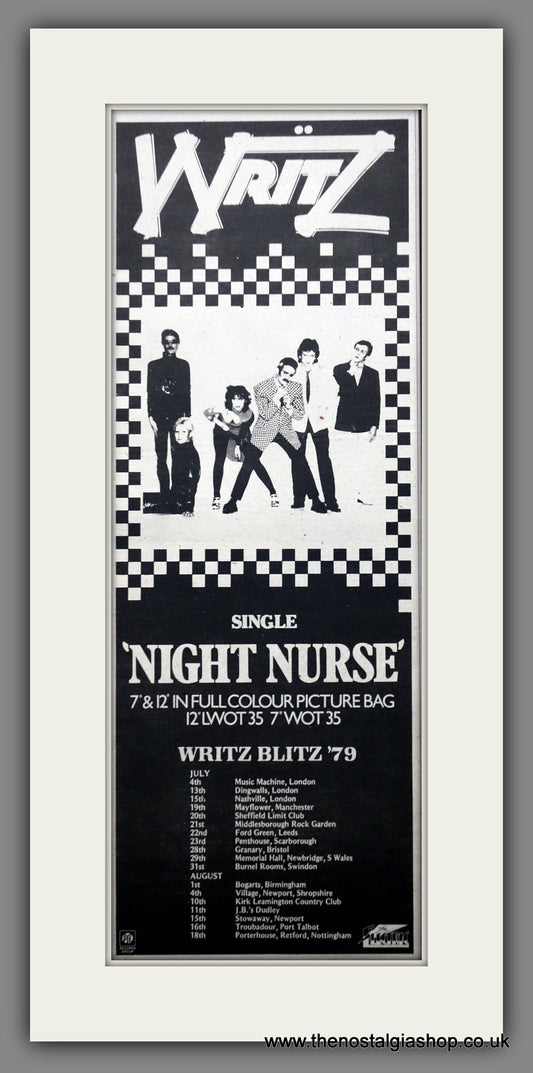 Writz. Night Nurse. UK Tour. Vintage Original Advert 1979 (ref AD200454)