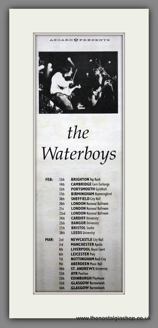 Waterboys UK Tour. Vintage Original Advert 1989 (ref AD200456)