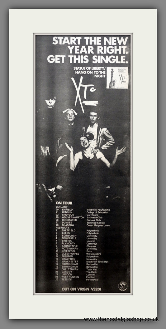 XTC. UK Tour Dates. Original Advert 1978 (ref AD200484)