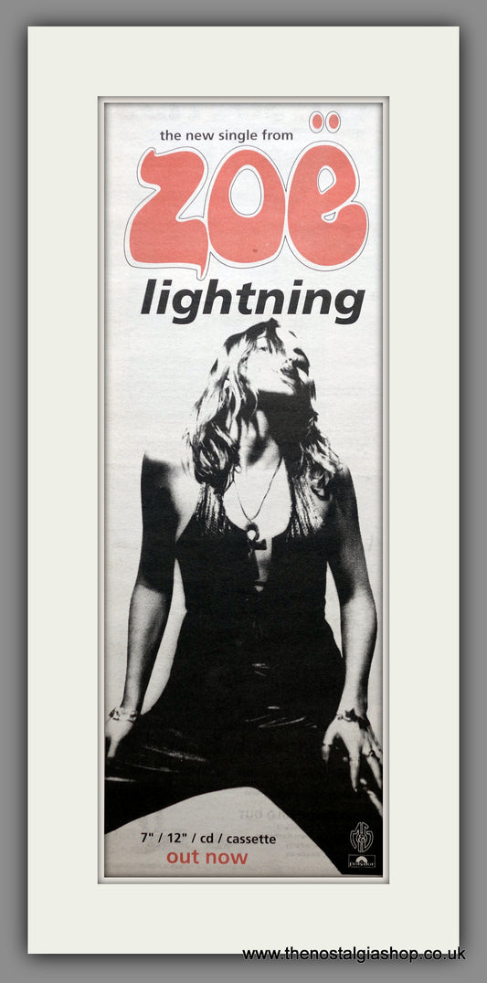 Zoe Lightning. Original Advert 1991 (ref AD200498)