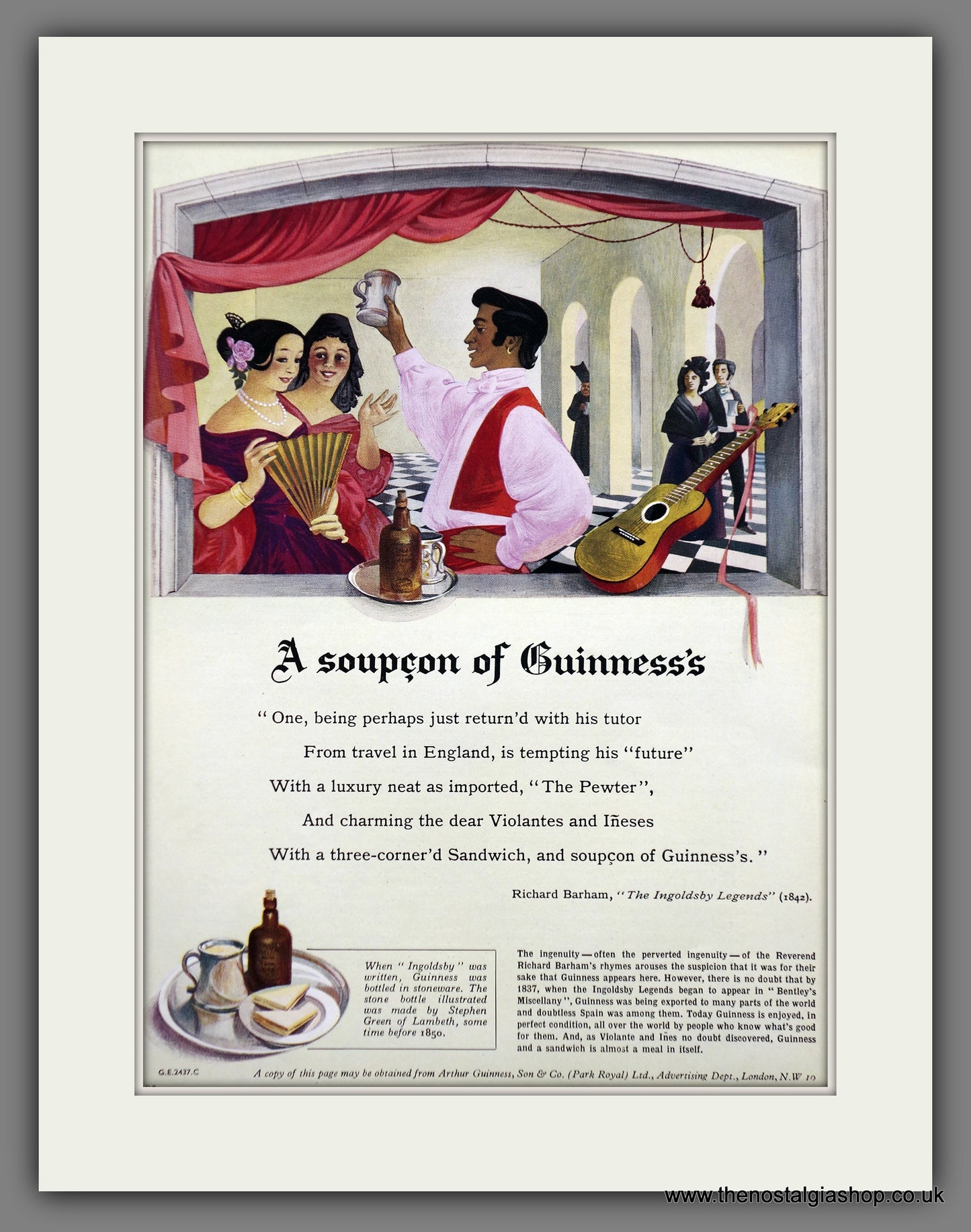 Guinness. A Soupcon of Guinness. 1955 Original Advert  (ref AD60827)