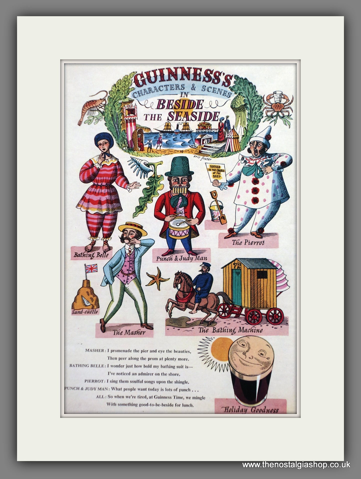 Guinness Beside The Seaside Characters. 1951 Original Advert  (ref AD60834)