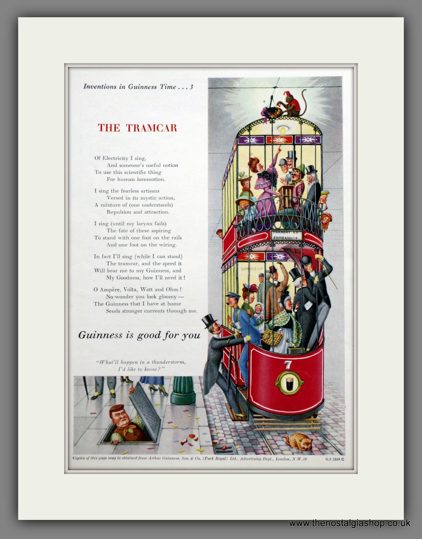 Guinness. The Tramcar. 1956 Original Advert  (ref AD60839)