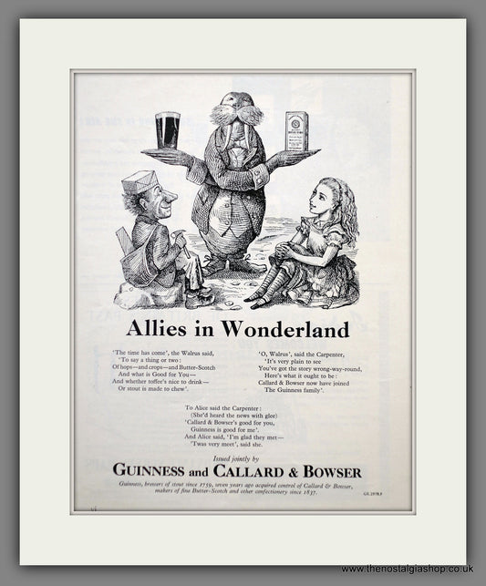 Guinness. Allies In Wonderland. 1958 Original Advert  (ref AD60850)