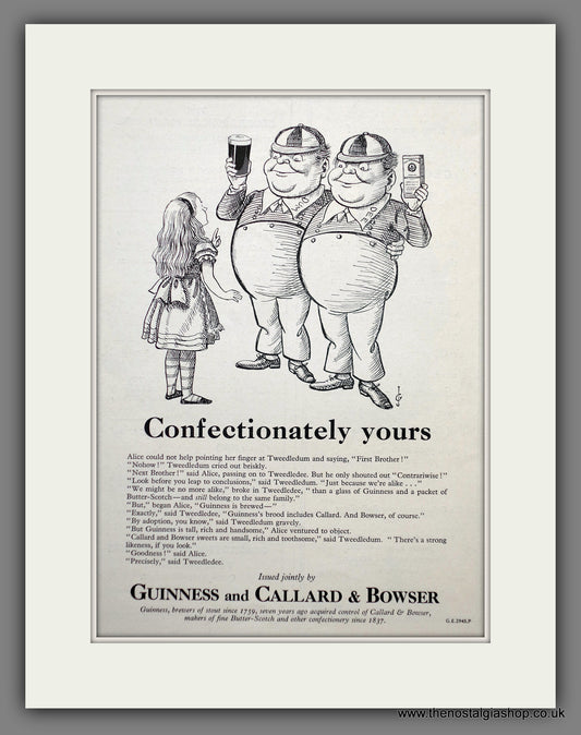 Guinness. Confectionately Yours. 1958 Original Advert  (ref AD60851)