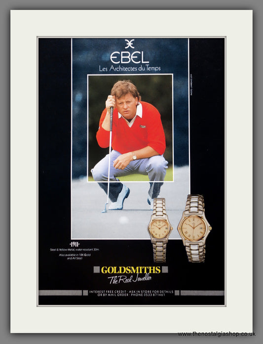 Ebel Watches. Original Advert 1989 (ref AD60883)