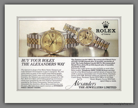 Rolex Watches. Original Advert 1988 (ref AD60888)