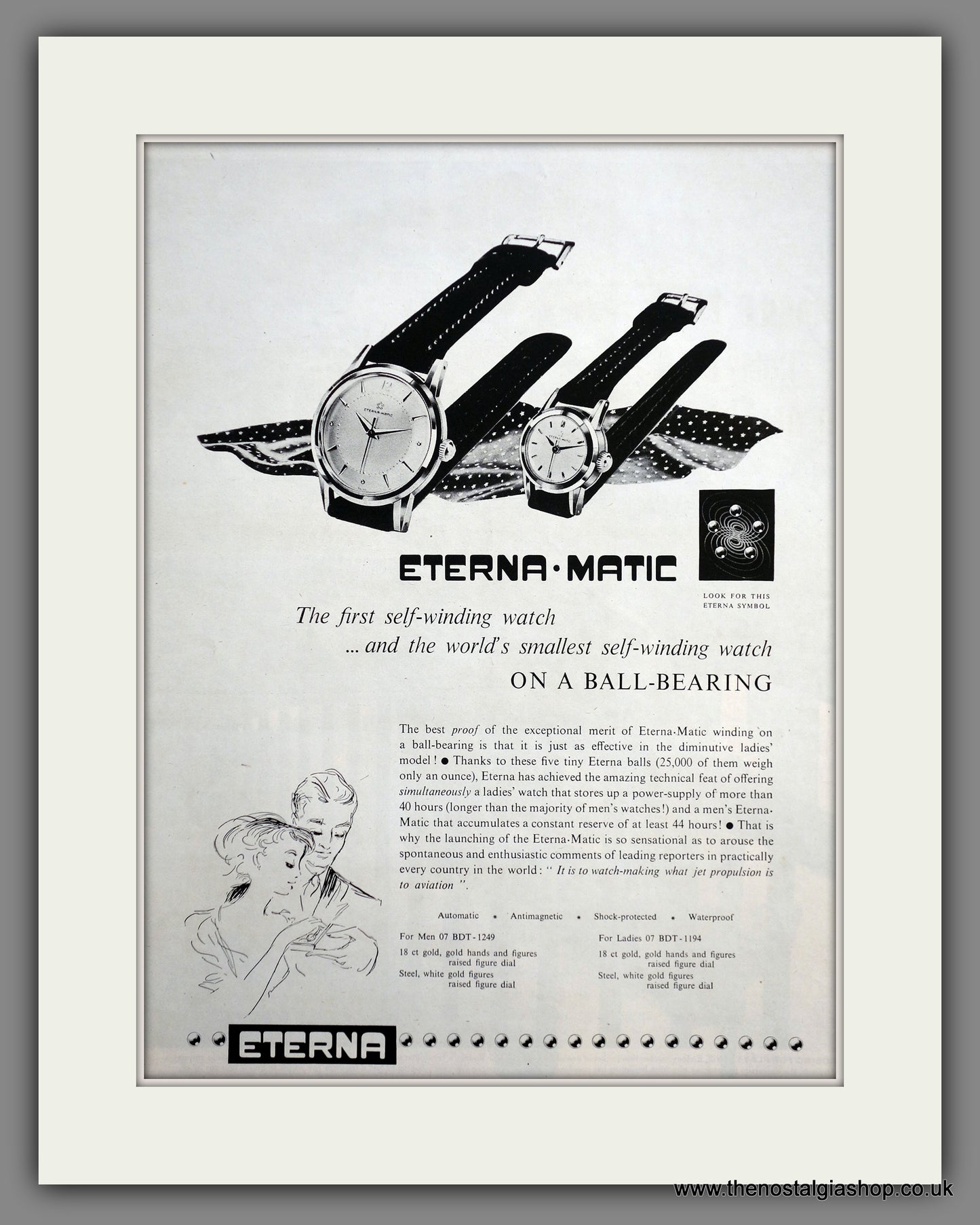 Eterna Matic Watches. Original Advert 1953 (ref AD301161)