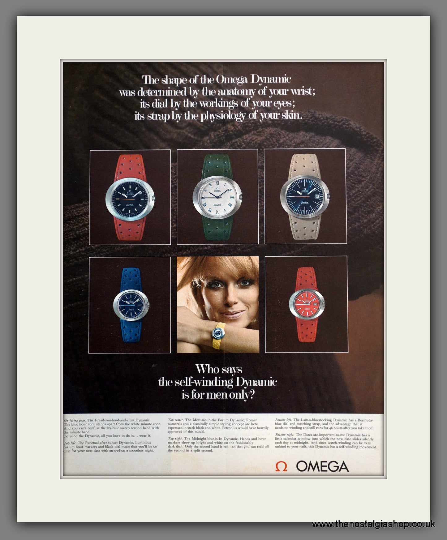 Omega Dynamic Watches. Original Advert 1970 (ref AD301177)