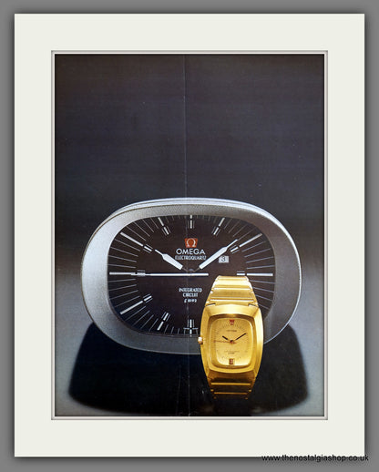 Omega Electroquartz Watches. Original Double Advert 1970 (ref AD301174)